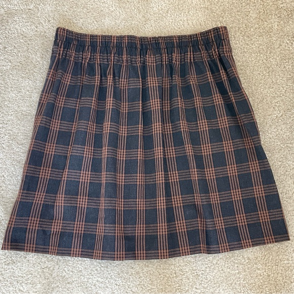 Madewell Brown Black Plaid Skirt Double Breasted Buttons Academia S - Picture 6 of 12